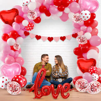 Happy Valentine's Day Combo - Pack of 81 Pcs Valentine's Day Decoration Kit