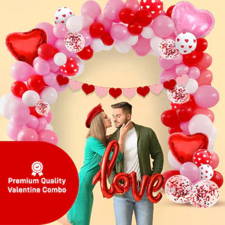 Happy Valentine's Day Combo - Pack of 81 Pcs Valentine's Day Decoration Kit